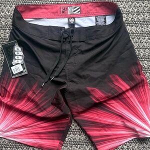 Mikoh Men's Black and Red Board Shorts